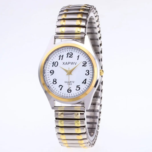 Fashion Women Men Watch Flexible Elastic Band Quartz Wrist Watch Steel Strap Couple Watch Gift