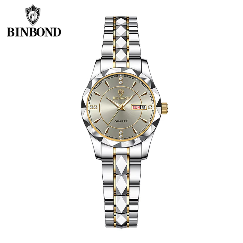 B5552 New Luxury Brand Quartz Womens Watches 30M Waterproof Luminous Date Wristwatch Fashion Business Womens Watches