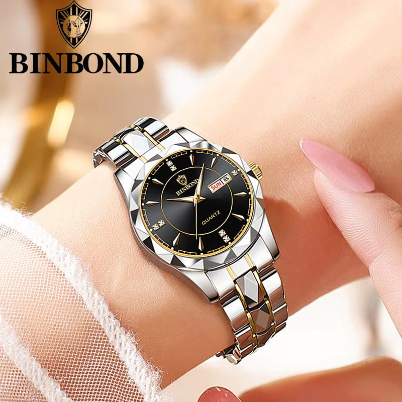 B5552 New Luxury Brand Quartz Womens Watches 30M Waterproof Luminous Date Wristwatch Fashion Business Womens Watches