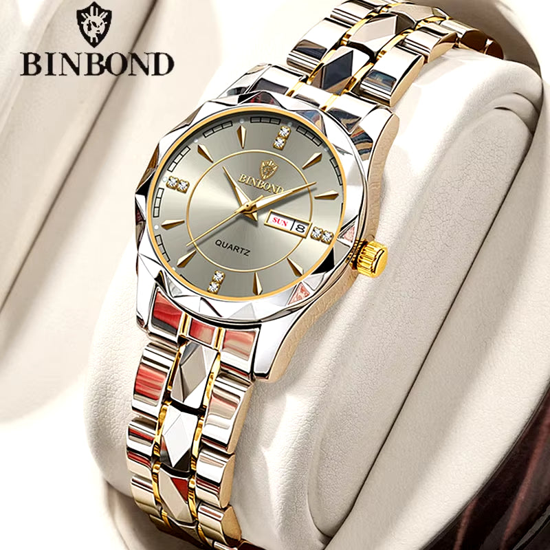 B5552 New Luxury Brand Quartz Womens Watches 30M Waterproof Luminous Date Wristwatch Fashion Business Womens Watches