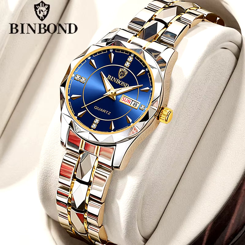 B5552 New Luxury Brand Quartz Womens Watches 30M Waterproof Luminous Date Wristwatch Fashion Business Womens Watches