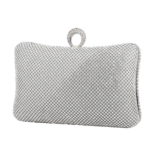 Ladies Evening Party Clutch Bag Evening Clutch Handbag Chain Women Wallet Purse for Cellphone Lipstick Wedding Clutch Silver