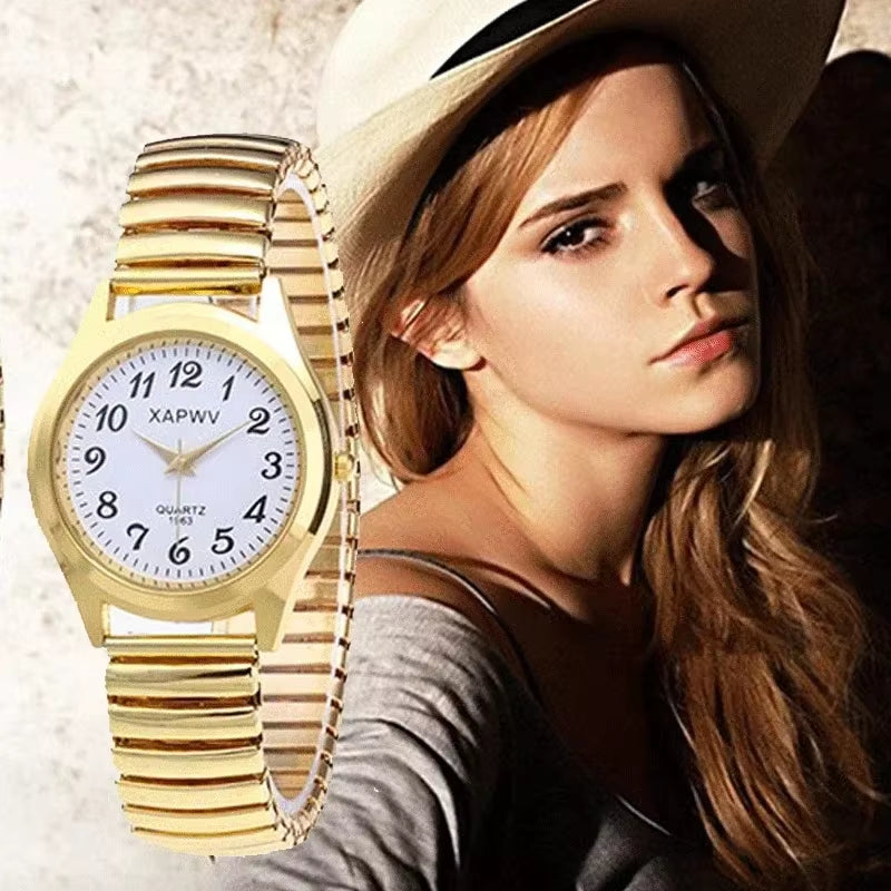 Fashion Women Men Watch Flexible Elastic Band Quartz Wrist Watch Steel Strap Couple Watch Gift