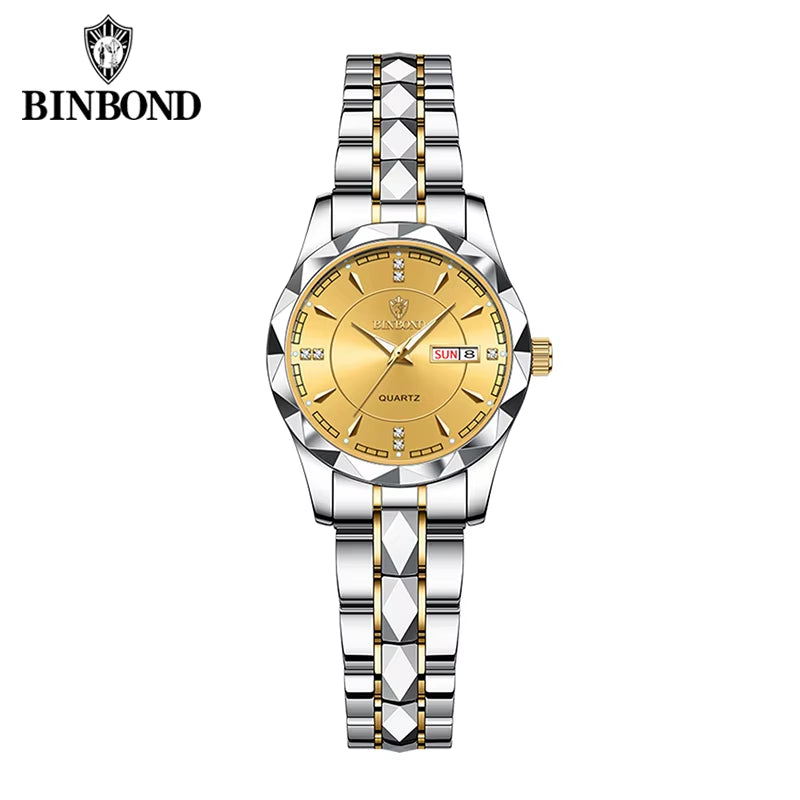 B5552 New Luxury Brand Quartz Womens Watches 30M Waterproof Luminous Date Wristwatch Fashion Business Womens Watches